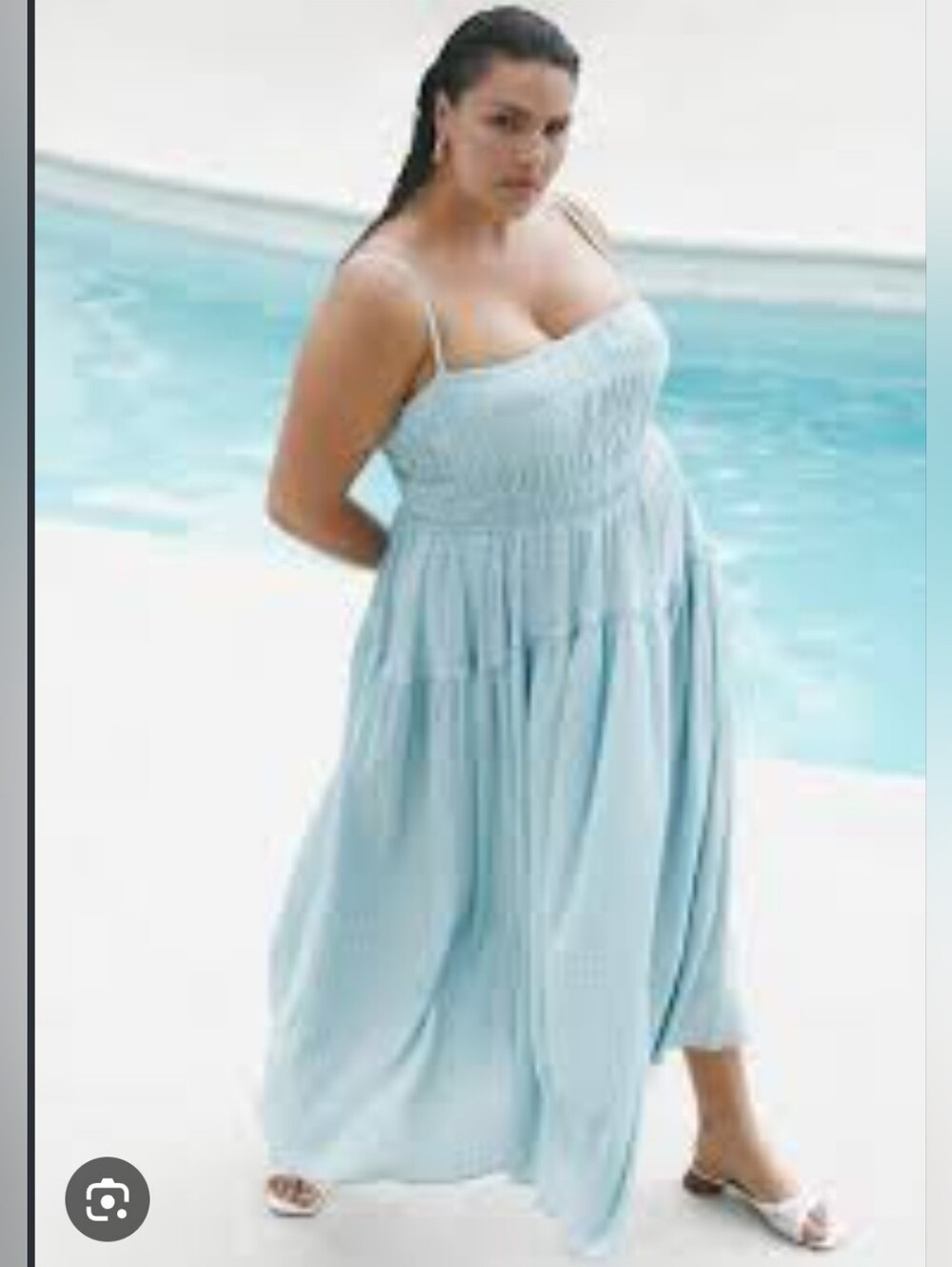 Light Blue Plus-Size Smocked Maxi Dress - Women Intimates & Sleepwear